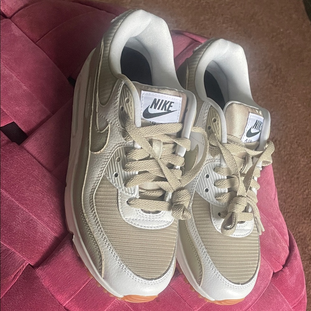 Nike Air Max Tan and White Sneakers